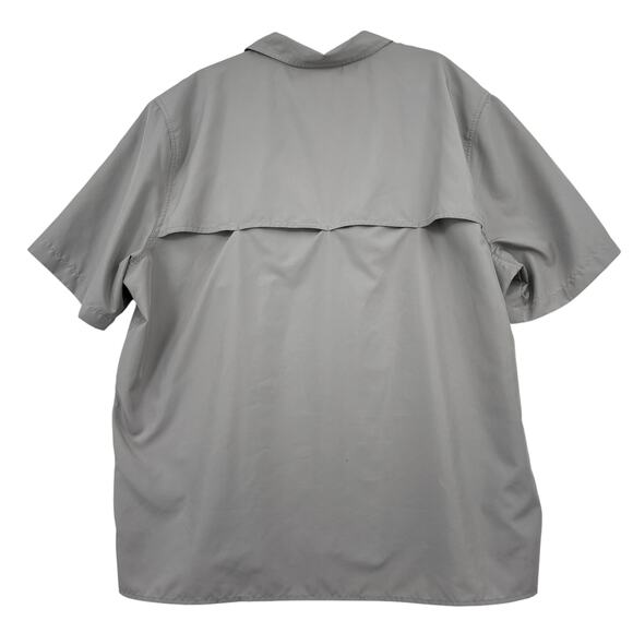 Eddie Bauer Button Up Shirt Mens Size XXL Gray Short Sleeve Camp Fishing Vented - Picture 5 of 12